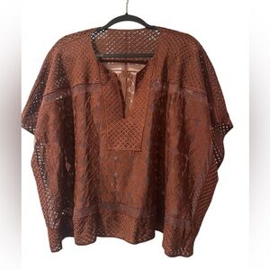 Lace kimono rusty brown color one size